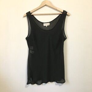 Jones New York Sport Black Sheer Sleeveless Tank Top